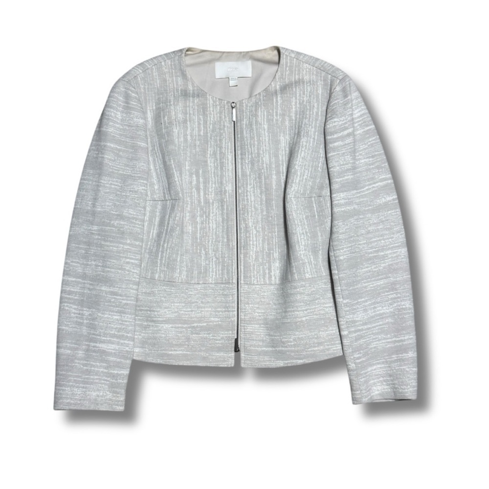 ❌SOLD❌ HUGO BOSS - Women’s Kamea Collarless Double Zip Blazer - White, Size 10